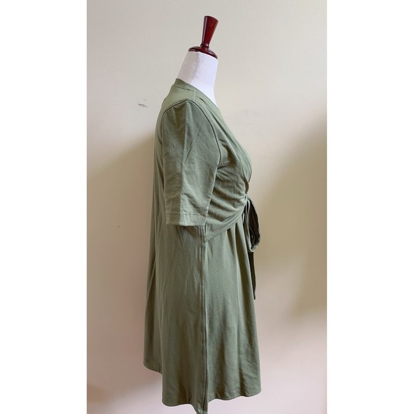 NWT Lululemon Cotton Wrap-Front T-Shirt Dress Olive Green Women's Size 4 - Picture 7 of 14